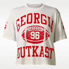 Womens Cropped 96 Football T-Shirt Nike x UGA x Outkast
