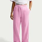 Pants oversized de tiro alto con dobladillo para mujer Nike Studio Fleece Medium Weight