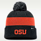 Oregon State Beavers Peak Nike Basketball College Cuffed Pom Beanie