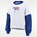 Sudadera de cuello redondo sin cierre Nike para mujer Puerto Rico National Baseball Team 2026 World Baseball Classic
