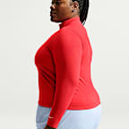 Playera de manga larga de tela de canalé ajustada con cierre de un cuarto para mujer Nike Sportswear Chill Knit (talla grande)