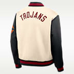 Chamarra bomber universitaria Nike de cierre a presión de largo completo para hombre USC Legacy