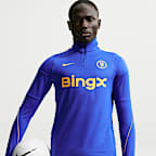 Playera de entrenamiento de fútbol de tejido Knit Nike Dri-FIT para hombre Chelsea FC Strike