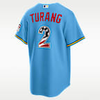 Jersey Nike de la MLB Stadium para hombre Brice Turang Milwaukee Brewers USA 250