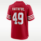 Jersey Nike de la NFL Game para hombre The Faithful San Francisco 49ers 80th Anniversary