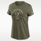 Playera Nike de la NFL para mujer Houston Texans Salute to Service Sideline