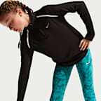 Haut à manches longues et demi-zip Dri-FIT Nike Tempo pour pré-ado (fille)