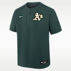 Athletics Authentic Collection Men's Nike Dri-FIT MLB 1/4-Zip Short-Sleeve Windshirt