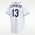 Junior Caminero Tampa Bay Rays 2026 World Series Participant Men's Nike MLB Replica Jersey