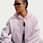 Nike Studio Fleece Medium Weight Women's Oversized Full-Zip Cropped Hoodie