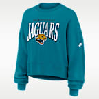 Sudadera de cuello redondo sin cierre Nike de la NFL oversized para mujer Jacksonville Jaguars Rewind Phoenix