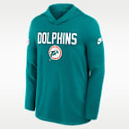 Miami Dolphins Pass Accuracy Men's Nike Dri-FIT NFL Long-Sleeve Hooded Top