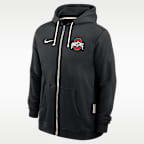 Sudadera con gorro universitaria Nike Dri-FIT de cierre completo para hombre Ohio State Sideline