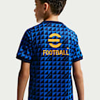 Inter Milan Nike Dri-FIT fotballoverdel for oppvarming til store barn (hjemmedrakt)