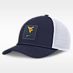 Gorra de rejilla universitaria Nike ajustable para hombre West Virginia Sideline Gameday Rope