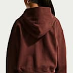 Sudadera con gorro oversized de cierre completo para niña talla grande Nike Sportswear Studio Fleece