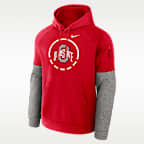 Sudadera con gorro sin cierre universitaria Nike Therma-FIT para hombre Ohio State Primetime