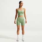 กางเกงปั่นจักรยานขาสั้นเอวสูง 5 นิ้วผู้หญิง Dri-FIT Nike Pro ไร้ตะเข็บ