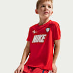Conjunto de jersey y shorts Dri-FIT para niños talla pequeña Nike Sportswear Goal Mode