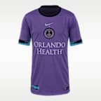 Jersey Nike Dri-FIT de la NWSL tipo réplica para niños talla grande Barbra Banda Orlando Pride visitante Stadium
