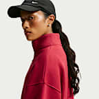Nike Studio Fleece Medium Weight Women's Oversized 1/4-Zip Cropped Top
