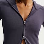 Maglia slim fit a manica lunga con zip a tutta lunghezza Nike Sportswear Chill Knit – Donna