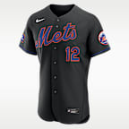 Jersey Nike de la MLB de la colección Authentic para hombre Francisco Lindor New York Mets