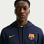 Felpa pullover da calcio in French Terry con cappuccio Nike FC Barcelona Club – Uomo