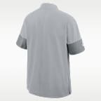 Playera de manga corta Nike de la NFL de medio cierre para hombre Detroit Lions Sideline Coach
