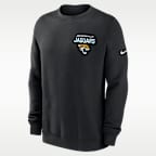 Sudadera de cuello redondo sin cierre Nike de la NFL para hombre Jacksonville Jaguars Draw Block Club