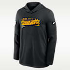 Washington Commanders Pure Fury Sideline Men's Nike Dri-FIT NFL Long-Sleeve Hooded Top
