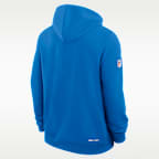 Sudadera con gorro Nike Dri-FIT de la NFL de cierre completo para hombre Detroit Lions Sideline Standard Issue