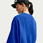 Sudadera de cuello redondo oversized cropped para mujer Nike Studio Fleece Medium Weight