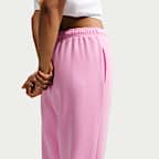 Pants oversized de tiro alto con dobladillo para mujer Nike Studio Fleece Medium Weight