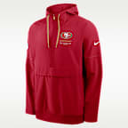 San Francisco 49ers Sideline Anorak Men's Nike NFL 1/2-Zip Hooded Jacket