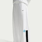 Pants de tejido Knit de poliéster de tiro medio y pierna ancha holgados para mujer Nike Sportswear