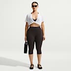 NikeSKIMS Performance Cotton Blend Cropped-Twist-Kurzarm-Oberteil mit V-Ausschnitt (Damen)