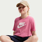 Playera cropped para niña talla grande Nike Sportswear