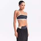 NikeSKIMS Matte Shine Mix Women's Straight-Neck Bra