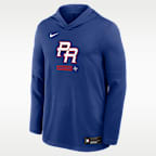 Playera de manga larga con gorro Nike Dri-FIT para hombre Puerto Rico National Baseball Team 2026 World Baseball Classic