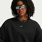 Sudadera de cuello redondo oversized para mujer (talla grande) Nike Studio Fleece Medium Weight