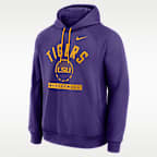 LSU Courtside Men's Nike Dri-FIT College Pullover Hoodie