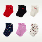 Calcetines ondulados para bebé (12 a 24 meses) Nike Cherry (6 pares)