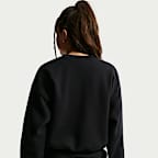 Sudadera de cuello redondo de tejido Fleece de corte cuadrado para niña Nike Sportswear Studio
