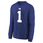 New York Giants Malik Nabers Big Kids' Long-Sleeve NFL T-Shirt