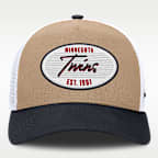 Gorra de rejilla Nike de la MLB ajustable y con estructura A-Frame para hombre Minnesota Twins Rise