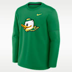 Oregon Sideline Coaches Men's Nike Therma-FIT College Long-Sleeve T-Shirt