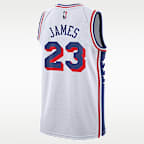 Sudadera con gorro sin cierre Nike de la NBA para niños talla grande Lebron James Philadelphia 76ers