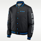 Chamarra universitaria Nike de la NFL de cierre a presión de largo completo para hombre Detroit Lions Rivalries Collection