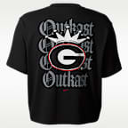 Womens Cropped Crown Football T-Shirt Nike x UGA x Outkast